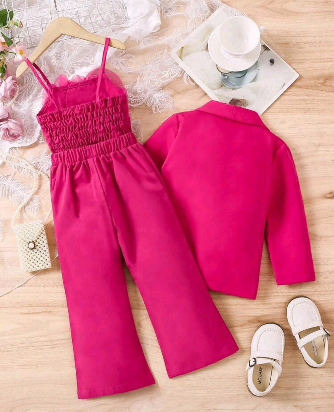 3 pièces Set Blazer élégant urbain jeune fille