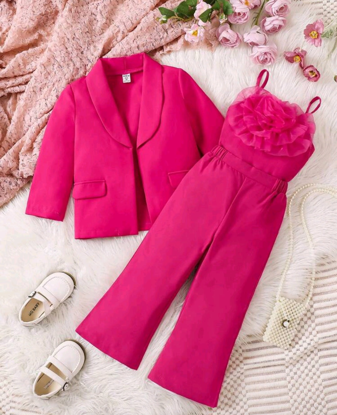 3 pièces Set Blazer élégant urbain jeune fille