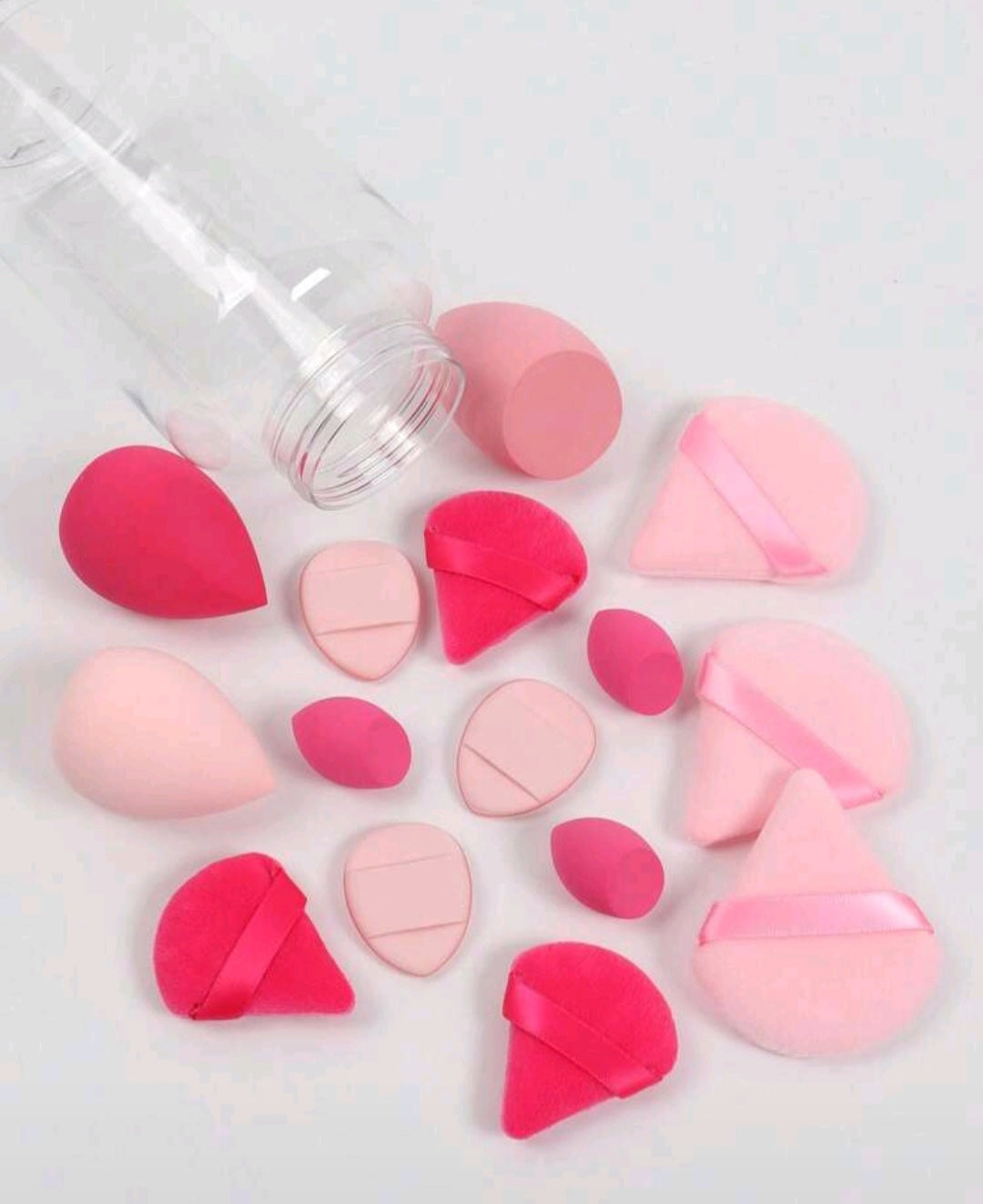 15 pièces Ensemble d'éponges de maquillage avec boîte de rangement