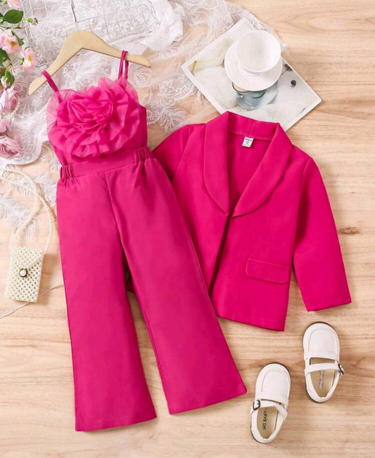3 pièces Set Blazer élégant urbain jeune fille